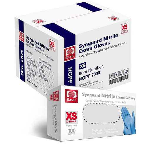 Basic Synguard Nitrile Examination Gloves case of 1000