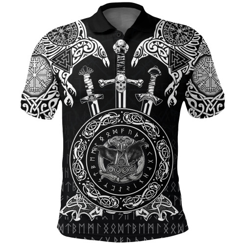  Polo Shirts - Huginn and Muniin With Mjolnir A27