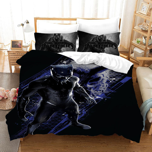 Black Panther TChalla Chadwick Boseman #18 Duvet Cover Quilt Cover Pillowcase Bedding Set Bed Linen