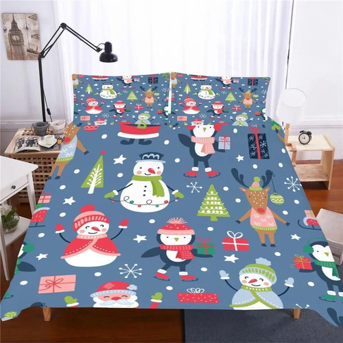 2020 Christmas Santa Claus Bedding Set Bedroom Decor