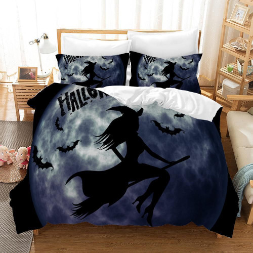 3D Black Bats Witch Bedding Set Bedroom Decor