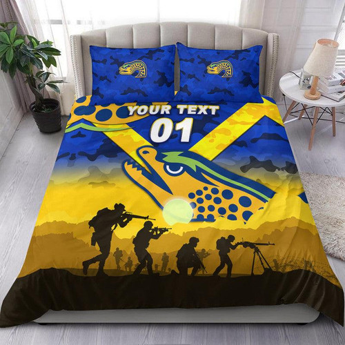 (Custom Personalised) Parramatta Eels ANZAC 2022 Bedding Set Simple Style - Blue LT8