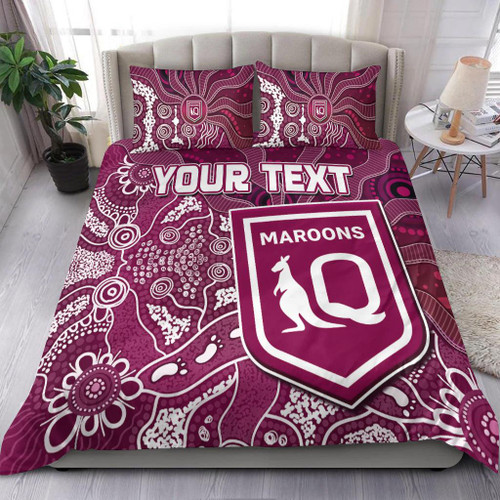 (Custom Personalised) Maroons Rugby Bedding Set Fascinated Aboriginal Queenslanders LT13