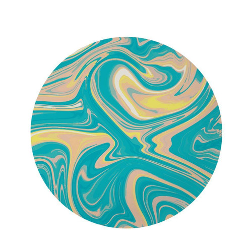Abstract Green Marble Round Rug