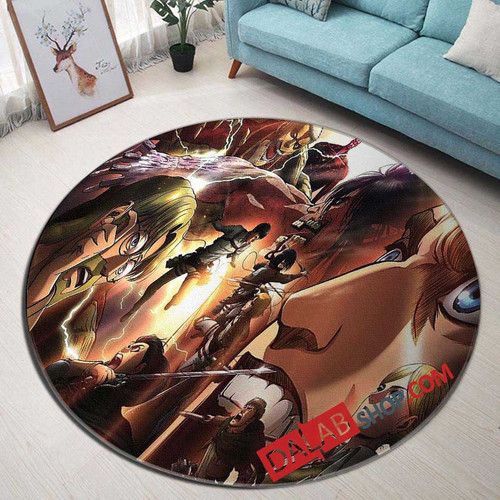 Anime Shingeki no Kyojin n 3D Customized Personalized Round Area Rug