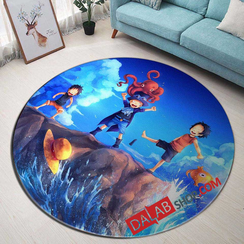Anime One Piece v 3D Customized Personalized Round Area Rug