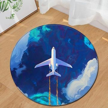 Airplane Round Rug LLI255 FLLC0608 Best Personalized