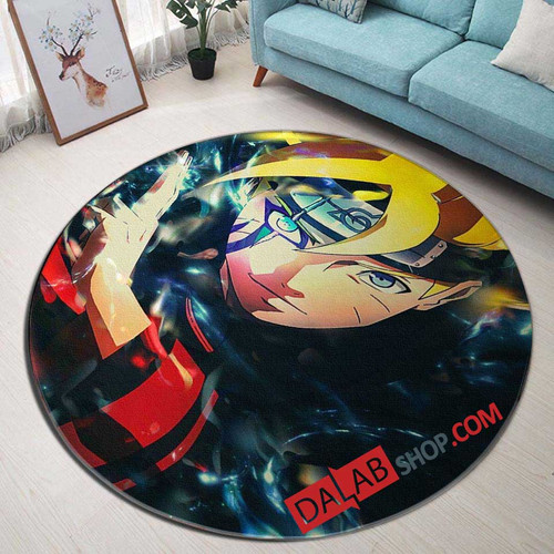 Anime Naruto Boruto d 3D Customized Personalized Round Area Rug