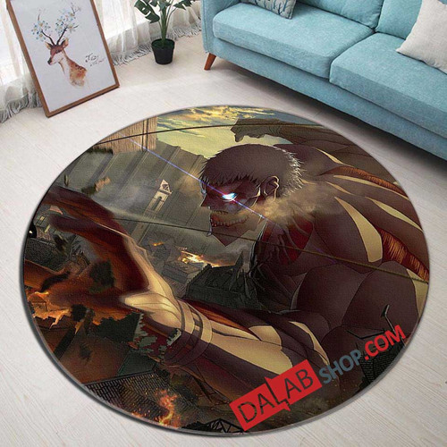 Anime Shingeki no Kyojin Season 2 v 3D Customized Personalized Round Area Rug