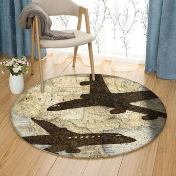Airplane Round Rug LLI4316 FLLC0608 Best Personalized
