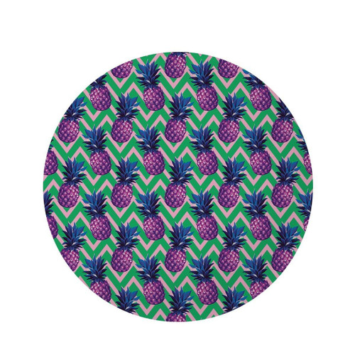 Abstract Hawaiian Pineapple Print Round Rug