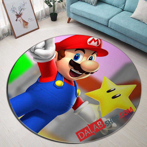 Anime Super Mario V 3D Customized Personalized Round Area Rug