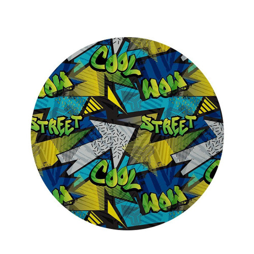 Abstract Graffiti Print Round Rug