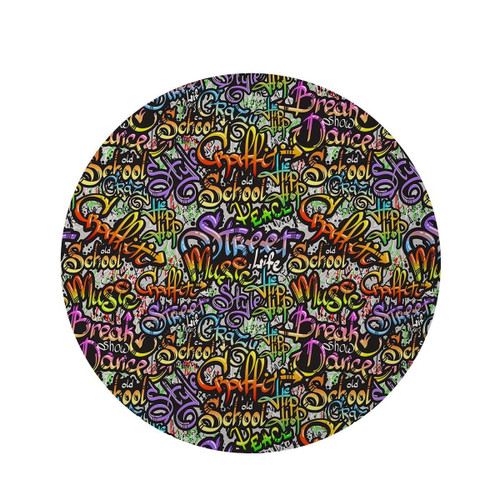 Airbrush Graffiti Print Round Rug