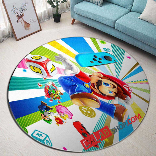 Anime Super Mario D 3D Customized Personalized Round Area Rug
