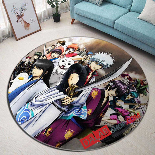 Anime gintama v 3D Customized Personalized Round Area Rug