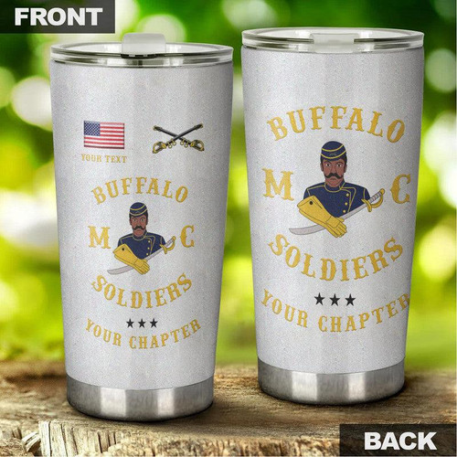 (Custom Personalised) Buffalo Soldiers Motorcycle Club BSMC Tumbler Simple Style - White LT8