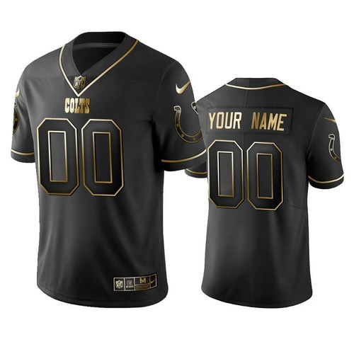 2021 Indianapolis Colts Custom Black Golden Edition Vapor Untouchable Limited Mens 3D Jersey