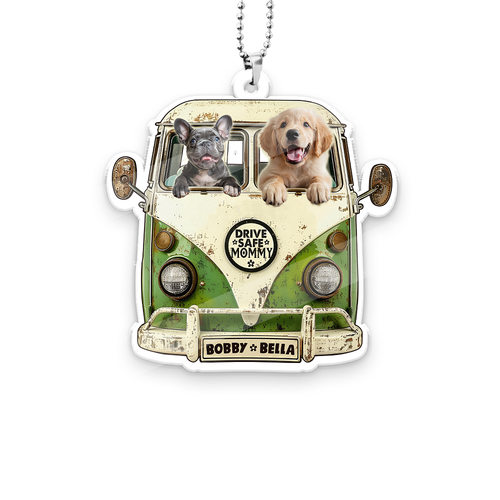 Amare Box Baby And Pet Custom Car Ornament, Van Car, Acrylic Hanger Gift For Dog Mom, Dad, Gift For Pet Lovers, Acrylic Hanger Gift Idea