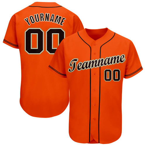 Personalized Orange Black-Cream Baseball Jersey for sport team