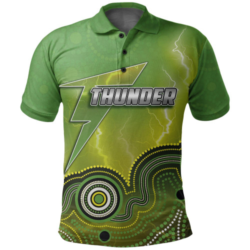 (Custom Personalised And Number) Sydney Thunder Polo Shirt Cricket Aboriginal Style LT6