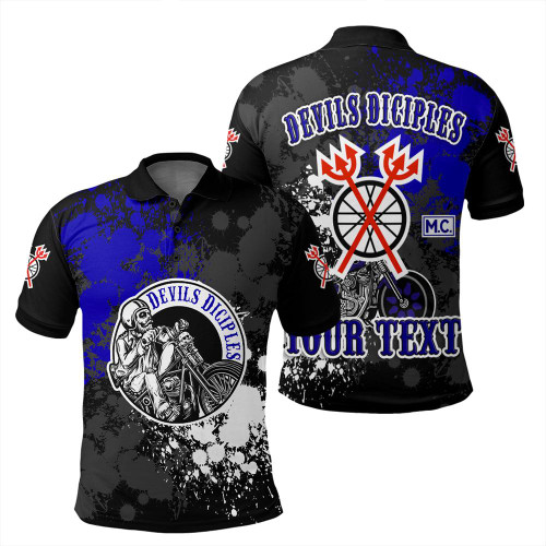 ( Custom Personalized ) Devils Diciples Motorcycle Club Style Polo Shirt T09