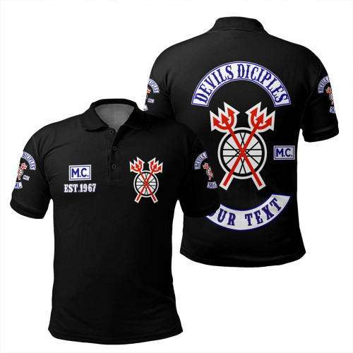 ( Custom Personalized ) Devils Diciples Motorcycle Club Polo Shirt T09
