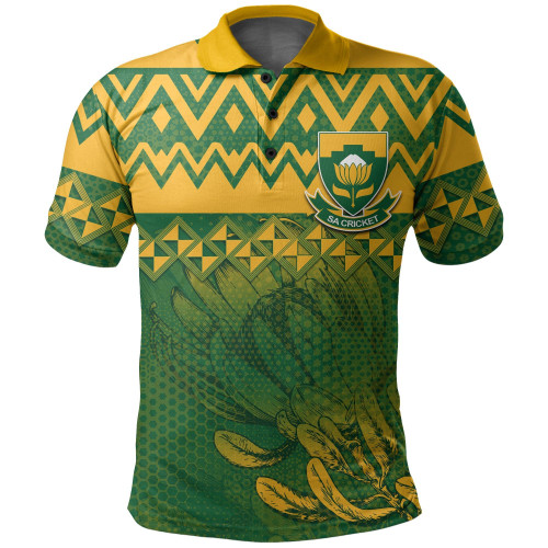 (Custom Personalised And Number) South Africa National Cricket Team Polo Shirt LT6