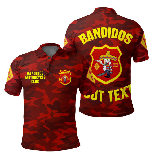 ( Custom Personalized ) Camouflage Bandidos Motorcycle Club Polo Shirt T09
