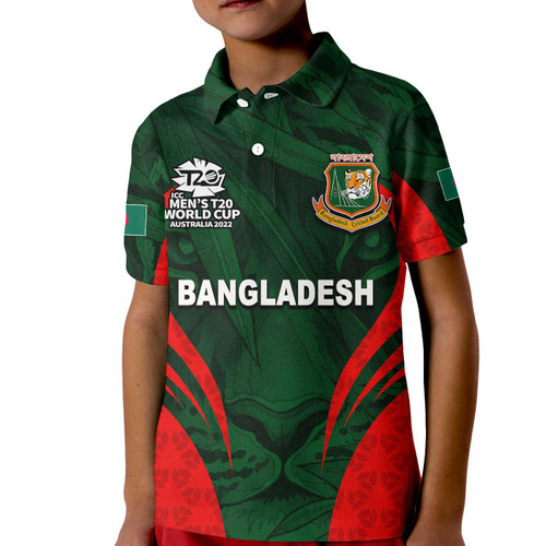 (Custom Personalised And Number) Bangladesh Cricket Mens T20 World Cup Polo Shirt KID Tiger LT6