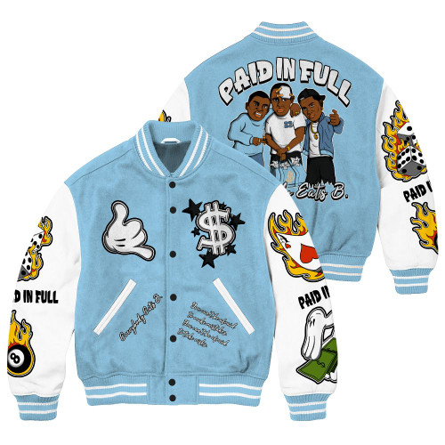 Dunkare Legend Blue 11s Varsity Jacket, Funny Everybody Paid In Full Graphic