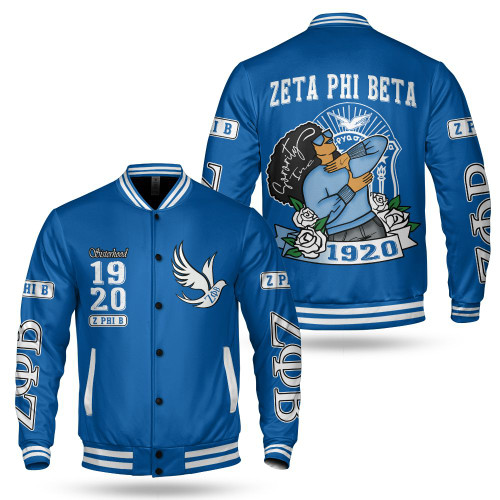 Ireishprint Zeta Phi Beta Varsity Jacket, Sisterhood Beta Girl Royal Blue Varsity Jacket Zeta Phi Beta Sorority Jacket