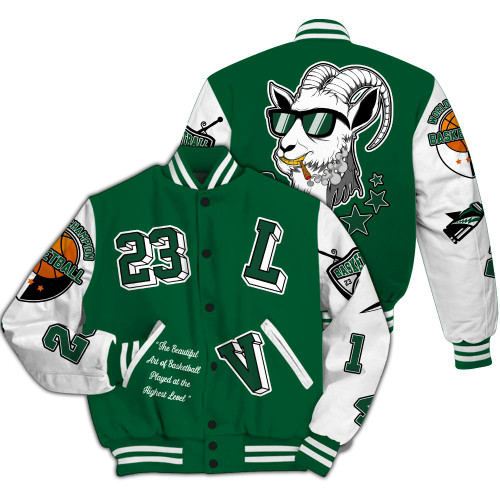 Varsity Jacket To Match High Gorge Green 1s - The GOAT Got Em Streetwear All Over Print
