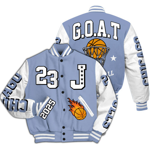 Varsity Jacket To Match Blue Grey 13s - Chicago 23 Basketball All Over Print