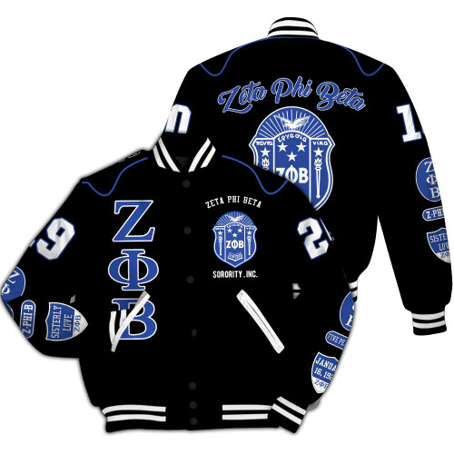 Ireishprint Zeta Phi Beta Varsity Jacket, Zeta Phi Beta Dove Z-phi-B Zeta Phi Beta Sorority Jacket
