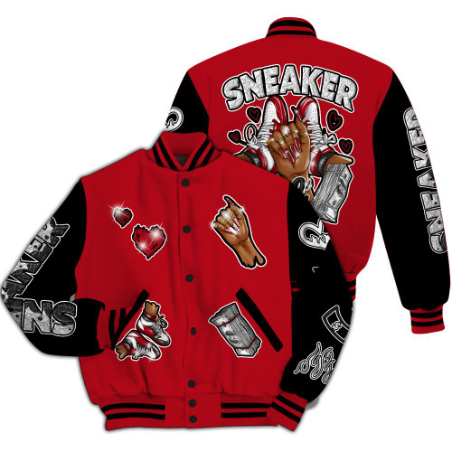 Varsity Jacket To Match Bred Velvet 11s - Sneakerz Girlz All Over Print