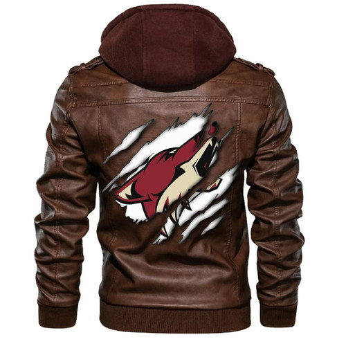 Arizona Coyotes Nhl Hockey Sons Of Anarchy Brown Leather Jacket Mens Leather Motorcycle Jacket Men Leather Men322 - BOBBY SHOP