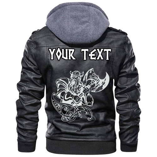 (Custom) Wonder Print Shop - With An Axe With The Motives Of Scandinavian Culture Leather Jacket RLT12