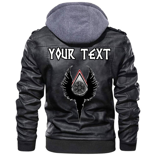 (Custom) Wonder Print Shop - Vegvisir & Wings Leather Jacket RLT12