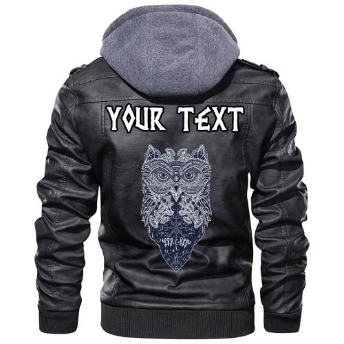 (Custom) Wonder Print Shop - Owl Celtic Style Leather Jacket RLT12