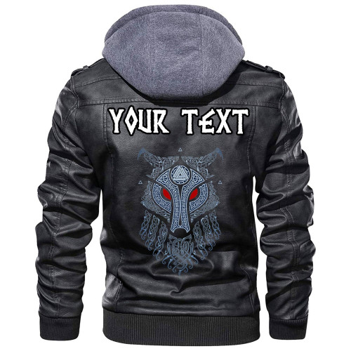 (Custom) Wonder Print Shop - Fenrir and Valknut Leather Jacket RLT12