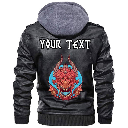 (Custom) Wonder Print Shop - Big Angry Red Dragon Leather Jacket RLT12