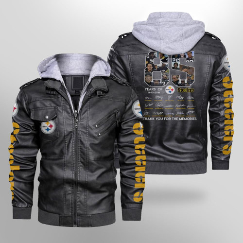 80 Years Of 1933 2018 Steelers Thank You For The Memories 3D Designed Allover Gift For Steelers Fans Hoodie Leather Jacket