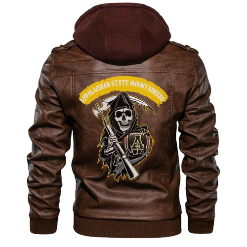 Appalachian State Mountaineers Ncaa Football Sons Of Anarchy Brown Leather Jacket Mens Leather Motorcycle Jacket Men Leather Men2656 - BOBBY SHOP