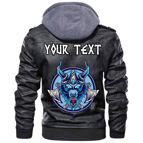 (Custom) Wonder Print Shop - Wolf Head Leather Jacket RLT12