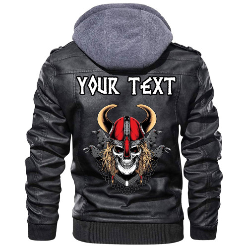 (Custom) Wonder Print Shop - Warrior With Raven Leather Jacket RLT12