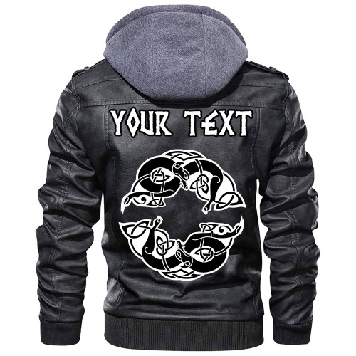 (Custom) Wonder Print Shop - Two Wolves Of Odin Geri And Freki Scandinavian And Celtic Style Leather Jacket RLT12