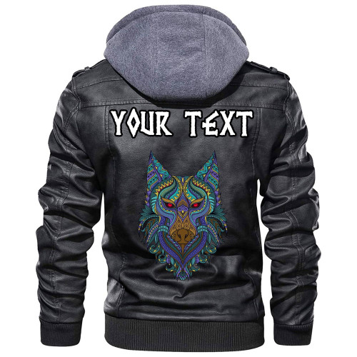 (Custom) Wonder Print Shop - Stylized Wolf In Ethnic Leather Jacket RLT12