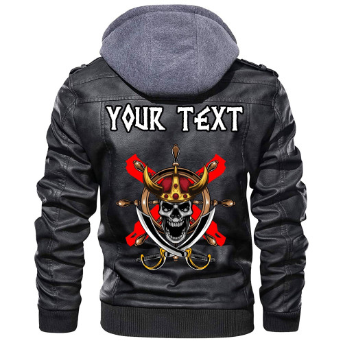 (Custom) Wonder Print Shop - Skull Sword Leather Jacket RLT12