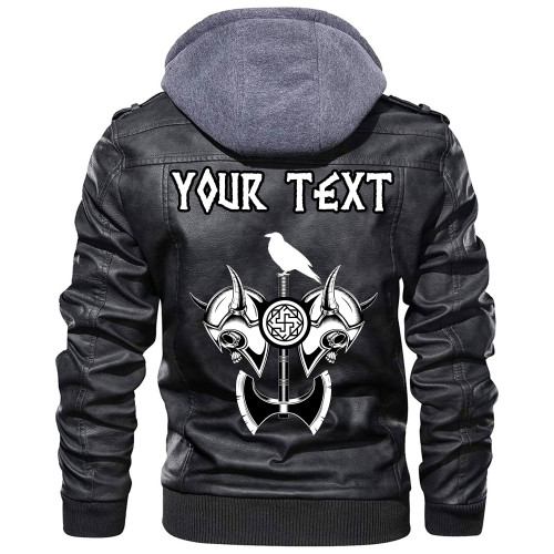 (Custom) Wonder Print Shop - Skull Vikng Helmet Leather Jacket RLT12
